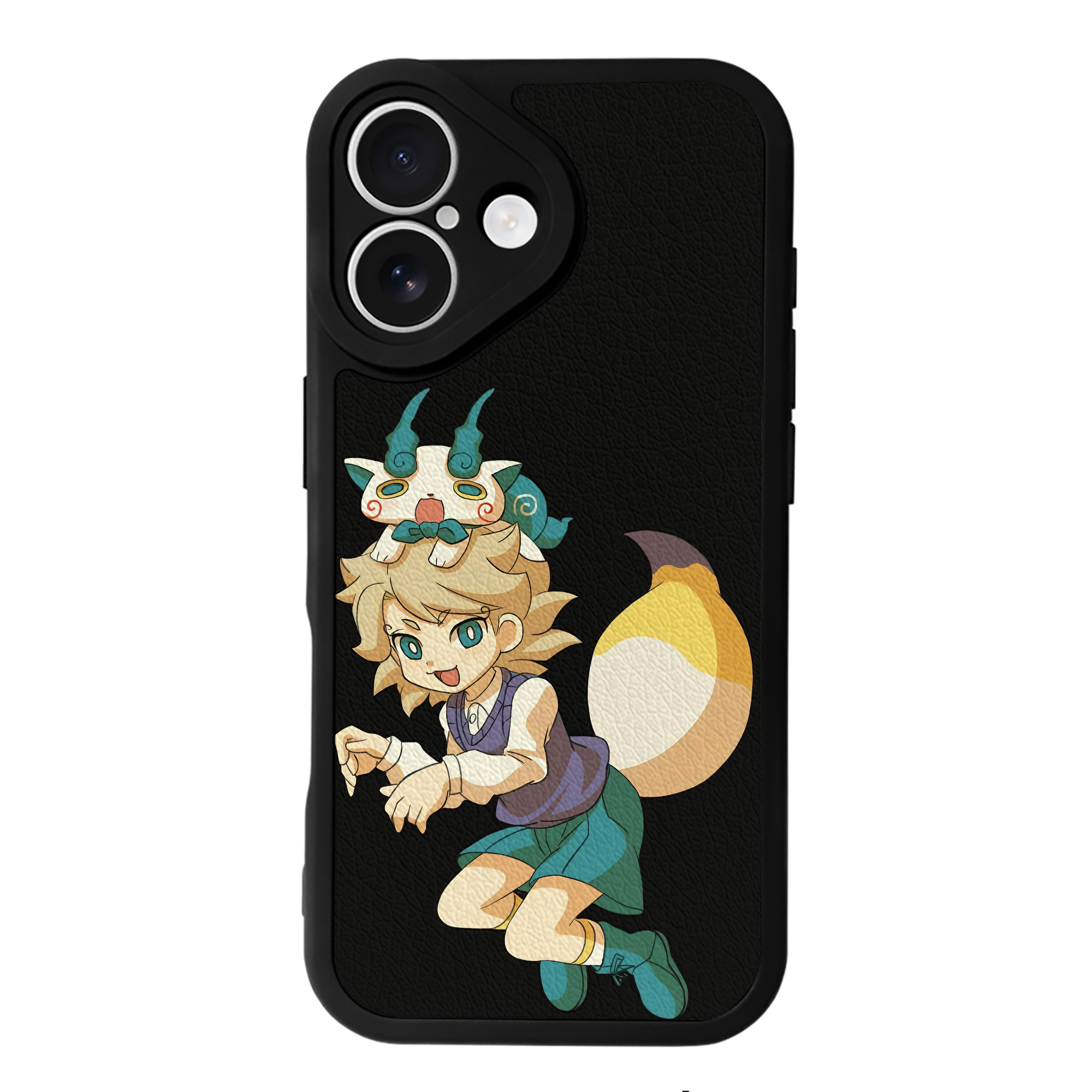 （画像用） 妖怪ウォッチ Yo-kai Watch 【iPhone 16シリーズ対応】シリコンスマホケース（レザー調） 材質：シリコン